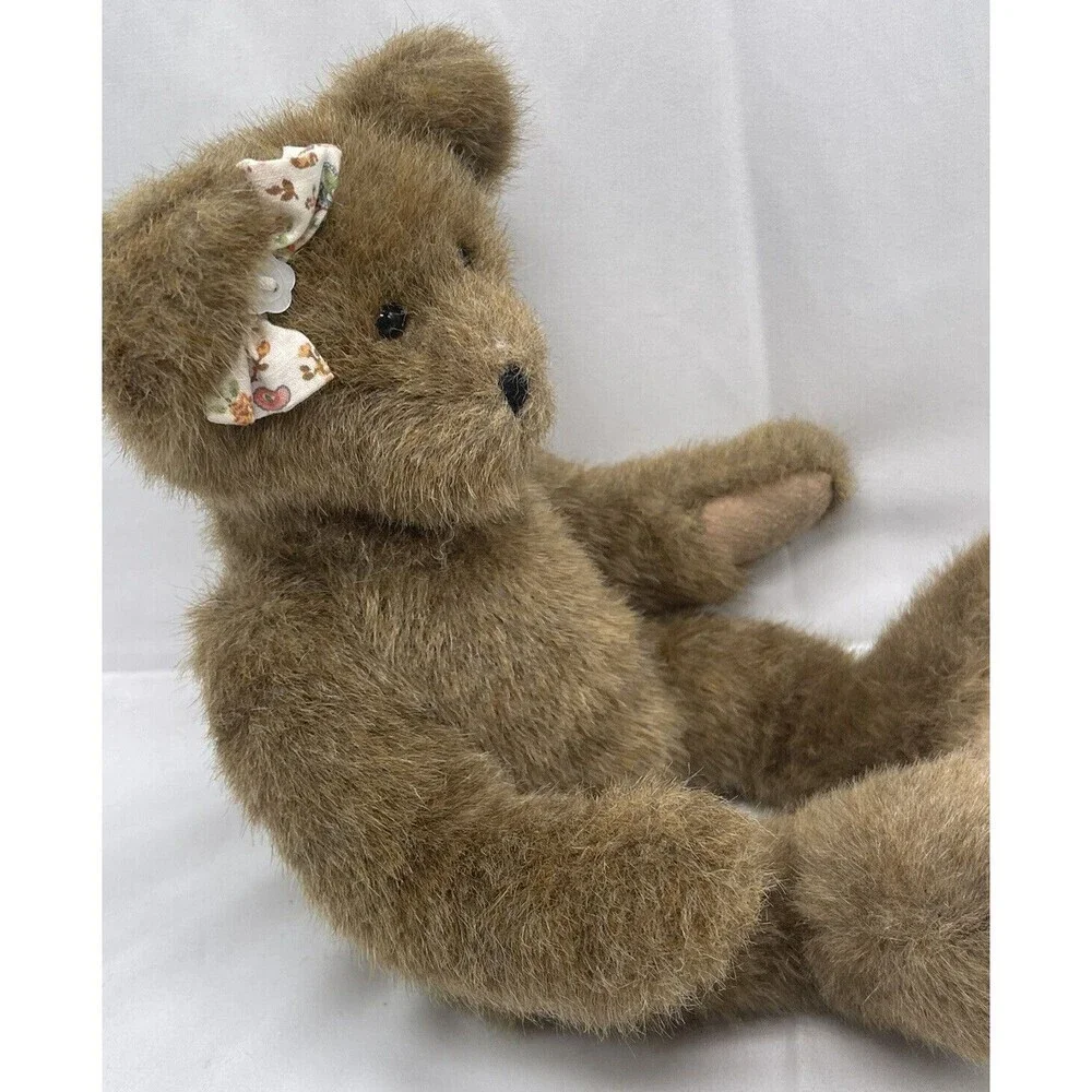 Boyd's Teddy Bear 13” Floral Bow Pink Heart on Foot Plush Stuffed Animal Toy